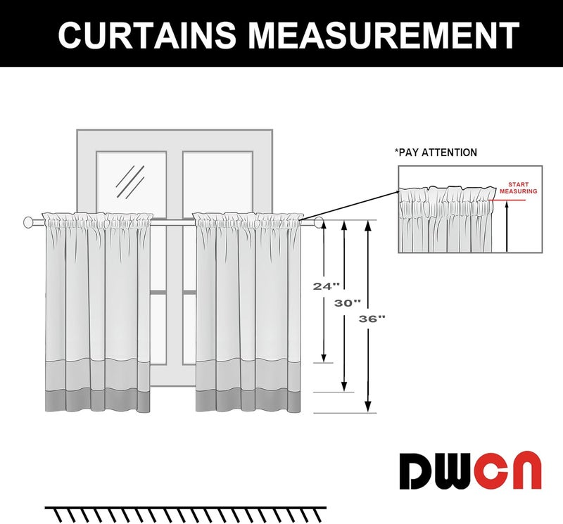 DWCN Pink Blackout Curtains for Girls Room, Short Tiers for Small Window, Thermal Curtains for Bedroom, 36 Inch Curtains for Living Room, Office - 30 by 36 Inch, Blush Pink, 1 Pair - Image 4